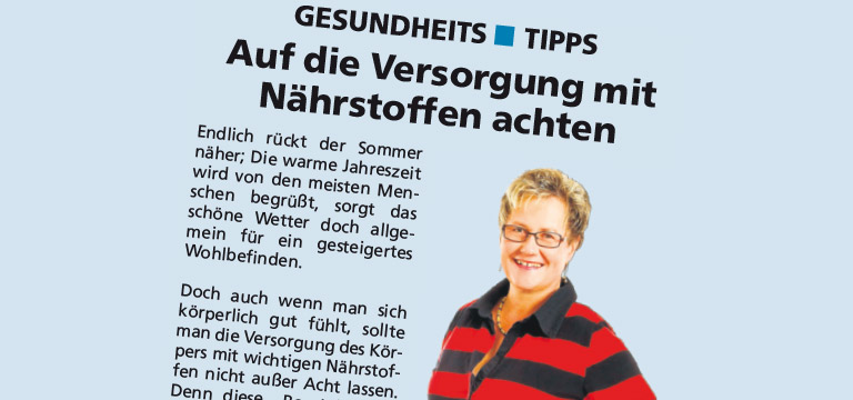 Auf die Versorgung mit Nährstoffen achten